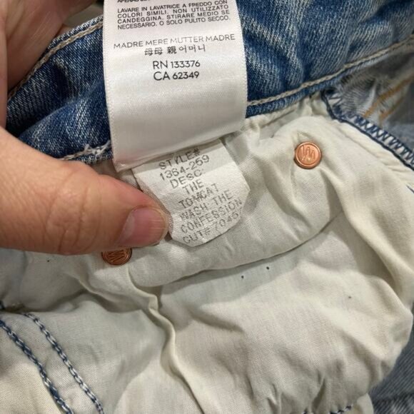 Mother Tomcat Jeans High Rise Cropped Straight Leg Confession Wash Size 30 - Picture 11 of 11